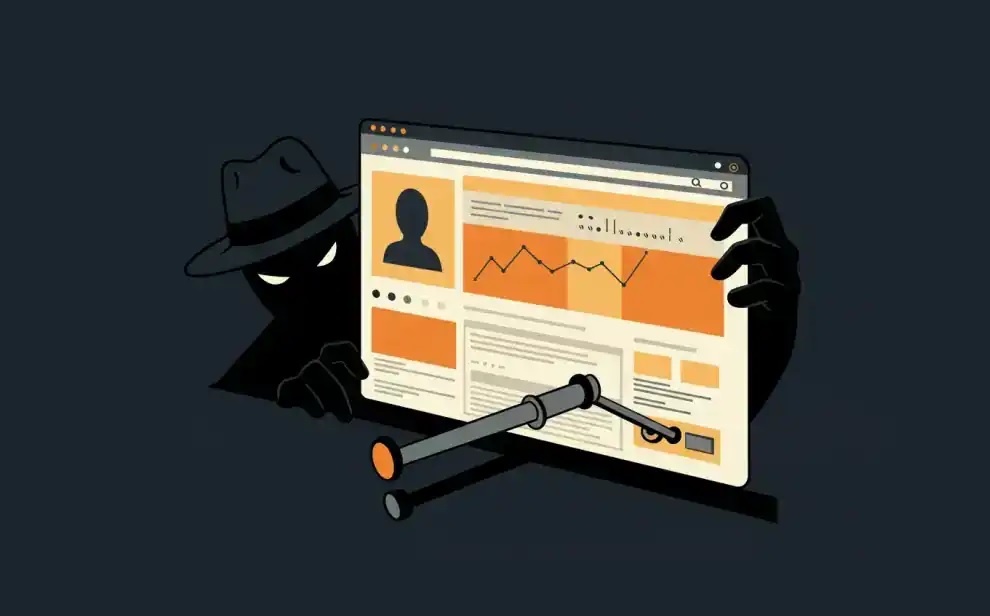 مرد نقاب دار پشت صفحه مانیتور کارتونی