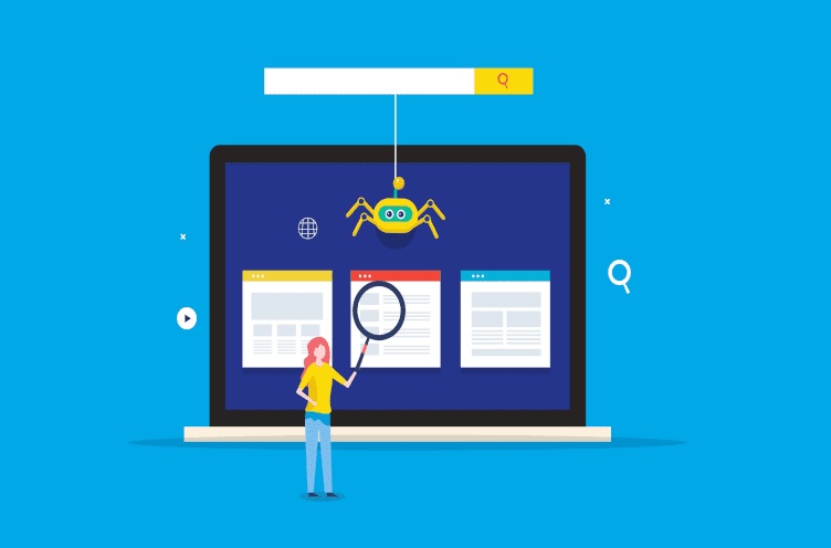 خرچنگ کراول روی لپتاپ کارتونی