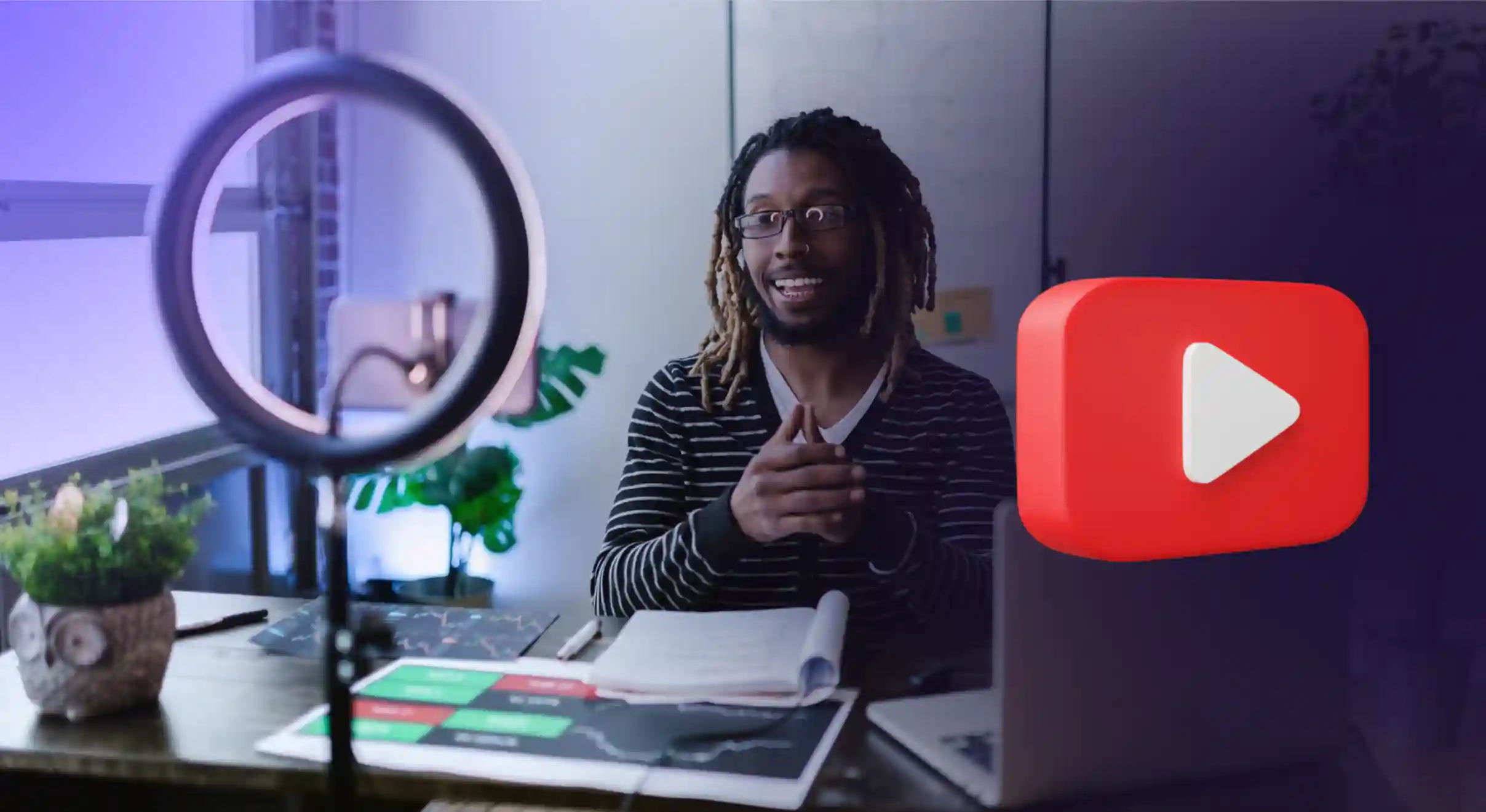 ضبط ویدئوی یوتیوبی با لایت رینگ